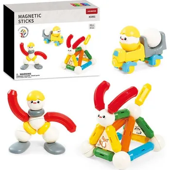 ostatní stavebnice Magnetická stavebnice 45ks - Rainbow Magnetic Sticks