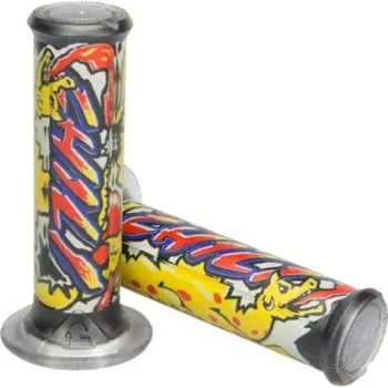 Osvětlení pro motocykl HARRIS řazení (gripy) 01684-CL (120 mm/22 mm) bez otvoru barva žlutá/světle modrý/červená (HARRIS řazení (gripy) 01684-CL (120 mm/22 mm) bez otvoru barva žlutá/světle modrý/červená)