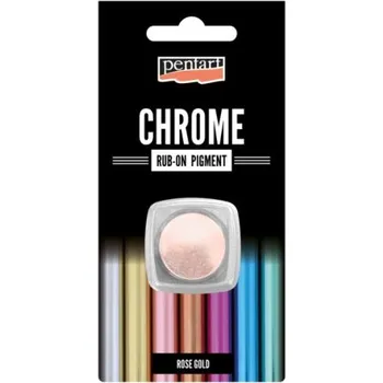 Speciální výtvarná barva Pentart CHROM rub-on pigment PENTART 0,5 g RŮŽOVO ZLATÁ