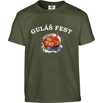 Pánské tričko Tričko Guláš fest Druh: Dětské, Barva: Khaki, Velikost: 158-XL