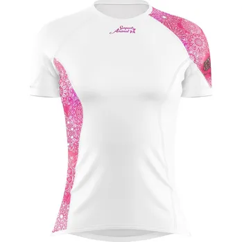 Dámské funkční triko krátký rukáv PINK MANDALA bílá Bamboo Ultra