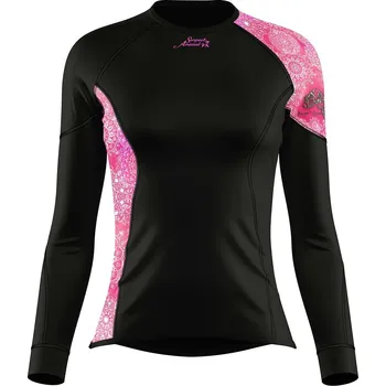 Dámské funkční triko dlouhý rukáv PINK MANDALA černá Bamboo Ultra