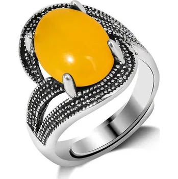 Prsten Nastavitelný prsten | šperky - 47 Žlutý chalcedon