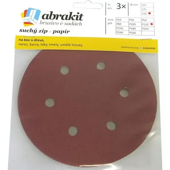 Příslušenství k brusce Brusný výsek 150 mm P120 3 ks s otvory rychloupínací