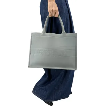 Módní doplněk CHRISTIAN DIOR Grey Leather Tote Bag