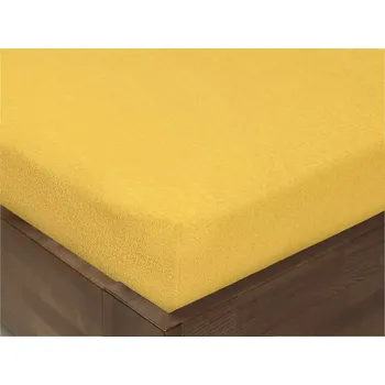 Prostěradlo Dětské froté napínací prostěradlo - okrové - do postýlky 70x140