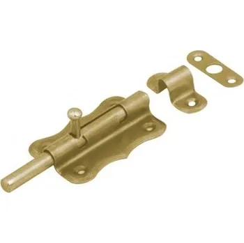 Tesařské kování Zástrč DOMAX WO 100 x 65 mm s kulatým jezdcem zlatá