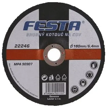 Řezný kotouč Kotouč brusný kov Festa – 180 × 6.4 × 22.2 mm