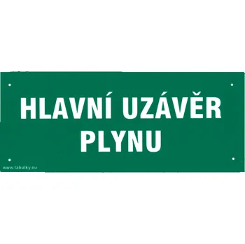 Značení Tabulka informační HUP (hlavní uzávěr plynu)