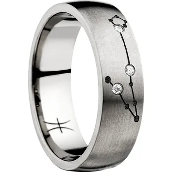 Prsten SWEPOL Titanový prsten ZODIAC, znamení ryby - velikost 68 - ZOD-C08-68