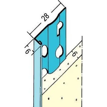 Stavební profil Profil ukončovací 6,0mm 1216/3,00m pozink PROTEKTOR