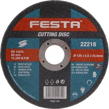 Řezný kotouč Kotouč řezný ocel 125 x 2,5 x 22,2 mm FESTA