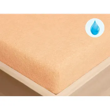 Prostěradlo Dětské nepropustné froté napínací prostěradlo - lososové - do postýlky 60x120