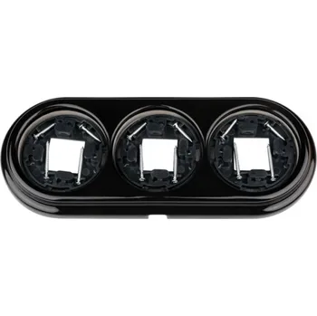 vypínač Elhard Nástěnný kulatý keramický trojrámeček, černý