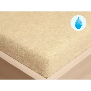 Prostěradlo Dětské nepropustné froté napínací prostěradlo - béžové - do postýlky 60x120