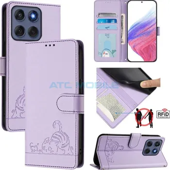 Pouzdro na mobilní telefon Pouzdro Shield4U Motorola Edge 60 Fusion (XT2503) Cat Rat Texture fialové a zpět 28 Kč s ATC Clubem