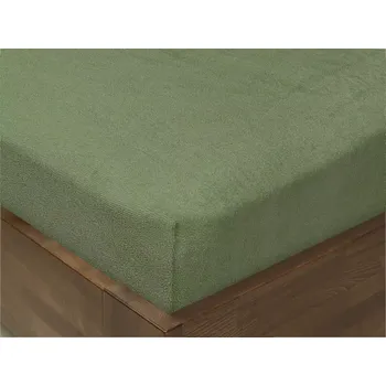 Prostěradlo Dětské froté napínací prostěradlo - khaki - do postýlky 70x140