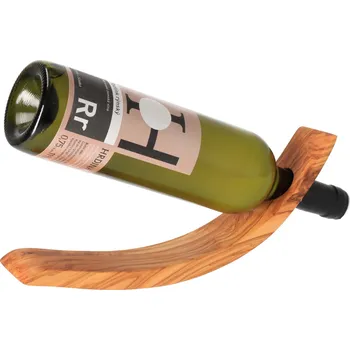 Protiváhový stojan na víno z olivového dřeva