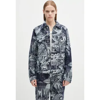 Pánská větrovka Bavlněná bunda No Problemo Apocalypse Jacquard Trucker Jacket, S, modrá, 55X