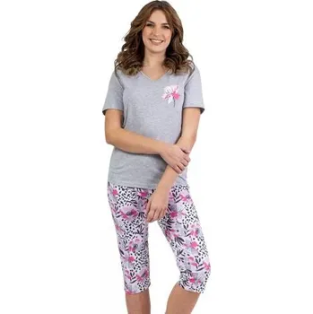 Dámské noční prádlo Dámské pyžamo 698/52 REGINA šedá melír L