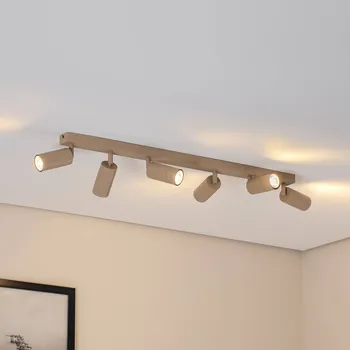 Lampička Luminex Stropní bodové světlo Link, béžové, délka 90 cm, 6-bodové. - Baldachýn - šířka 5,5 cm, výška 2 cm; bodovka - Ø 5 cm, délka 12 cm béžová 6 x 8 W LED - Doprava zdarma