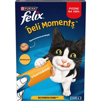 Pamlsek pro kočku Felix Deli Moments Creamy Chicken Snacks pro kočky 4x10g