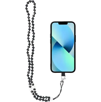 Šperk Křišťálový diamantový přívěsek Telefon / Délka šňůry 74 cm (37 cm ve smyčce) / Na krk - black