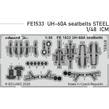 Plastikový model Eduard 1/48 UH-60A seatbelts STEEL (ICM)