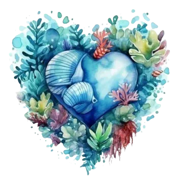Nášivka Nažehlovací obrázek - srdce oceán V (9,7 x 10,0 cm)
