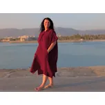 Nelly Mušelínové pončo dámské - Vínová Rozměr: UNI