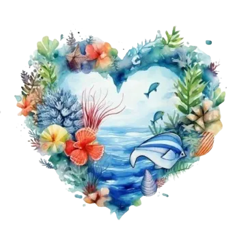 Nažehlovací obrázek - srdce oceán I (10,0 x 9,1 cm)