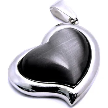 Přívěsek Ocelový přívěsek EXEED - Srdce / Black Heart / Pearl (3443)