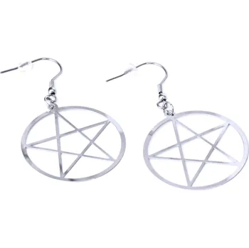 Šperk Ocelové Náušnice - Visací / Pentagram (2020)