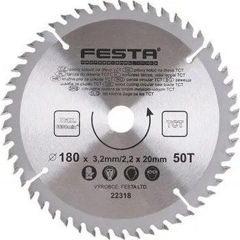 Pilový kotouč Kotouč pilový do dřeva TCT 50z/20/16 – 180 mm