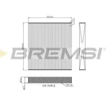Kabinový filtr Filtr vzduchu v interiéru BREMSI FC0881
