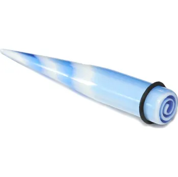 Piercing Roztahovák - Modrý / Bílý 8mm)