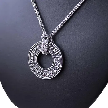 Přívěsek Ocelový přívěsek - Kruh / Runy + Řetízek Celtic 60 cm