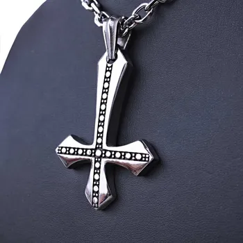 Přívěsek Ocelový Přívěsek - Obrácený kříž / upside down cross 05