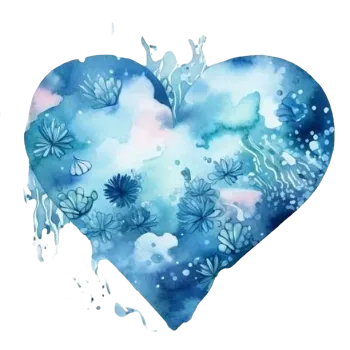 Nažehlovací obrázek - srdce oceán VII (9,5 x 10,0 cm)
