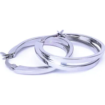 Náušnice Ocelové náušnice - Dvojité Kruhy / Circles 3 cm