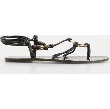 Dámské sandále Reserved - Páskové sandály bez podpatku - tmavě hnědá - 360GA-89X - 360GA-89X-38