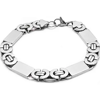 Náramek Ocelový náramek - Vazba 1,1 cm / Destičky / lesk (9028)