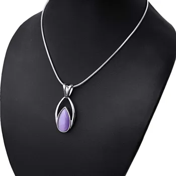 Náhrdelník Ocelový náhrdelník - Fialová Kapka / Hádě (3424)