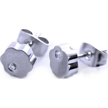 Náušnice Ocelové Náušnice EXEED - Květina / Kamínek (2132)