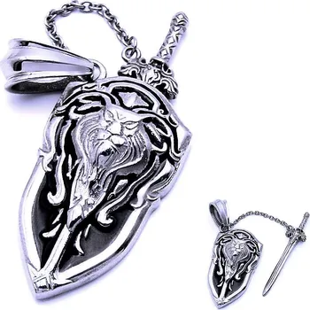Přívěsek Ocelový Přívěsek - Meč a Štít / Lev / Shield / Sword / Lion (40625)