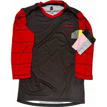 Pánské tričko 100% Pánské tričko 100% AIRMATIC 3/4 rukáv Black/Dark Red vel. M (NOVINKA 2023)