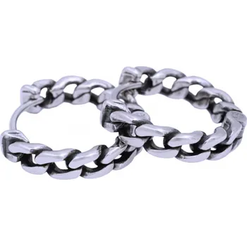 Náušnice Ocelové Náušnice - kroužky / řetěz panzer 1,8 cm (42689)
