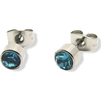 Šperk OCELOVÉ NÁUŠNICE - KAMÍNEK 5 MM/Tyrkys (6293Tyr)