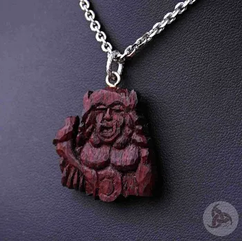 Souprava šperků Ocelový náhrdelník - Přívěsek Radegast (Padouk dřevo) 01 + Řetízek Anker