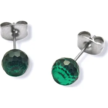 Náušnice OCELOVÉ NÁUŠNICE - kulička 5 MM / Swarovski comp. / zelená (36550)